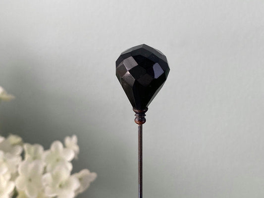 Antique Faceted Glass Hat Pin - Duckwells