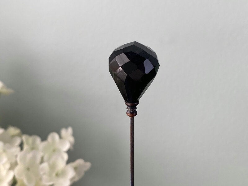 Antique Faceted Glass Hat Pin at Duckwells