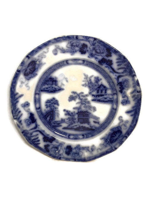 Antique Flow Blue Plate - Duckwells