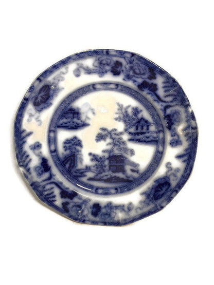 Antique Flow Blue Plate - Duckwells