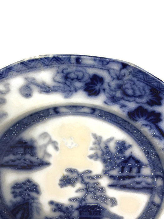 Antique Flow Blue Plate - Duckwells
