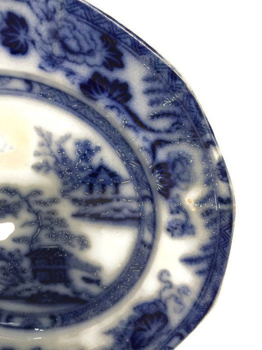 Antique Flow Blue Plate - Duckwells