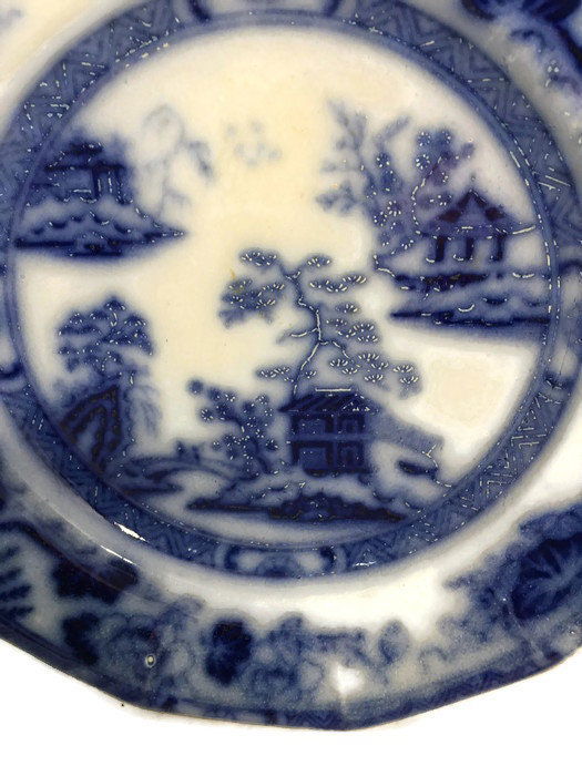 Antique Flow Blue Plate - Duckwells