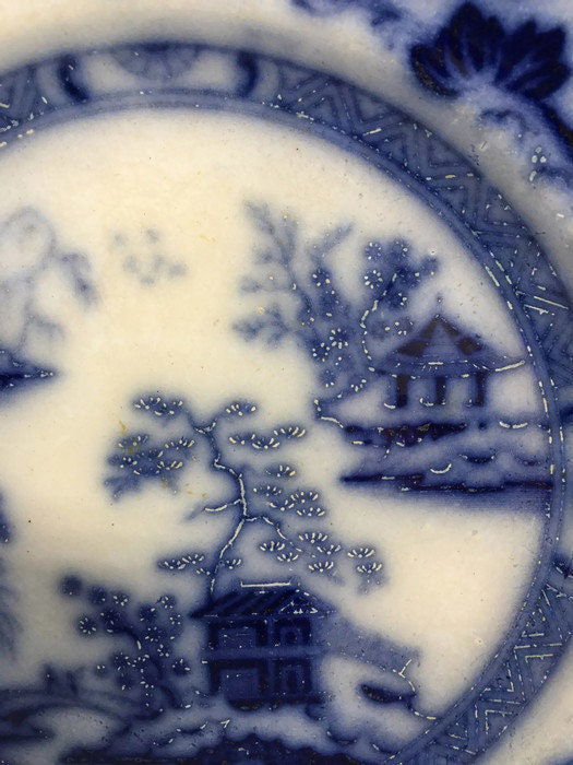 Antique Flow Blue Plate - Duckwells