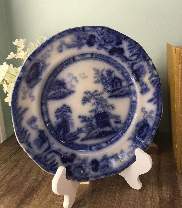 Antique Flow Blue Plate - Duckwells