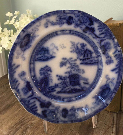 Antique Flow Blue Plate - Duckwells