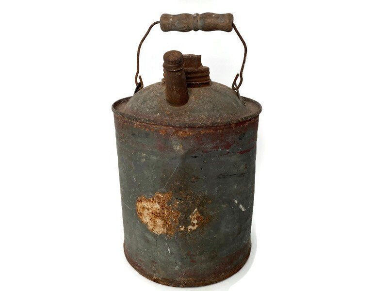 Antique Galvanized Oil Can - Duckwells
