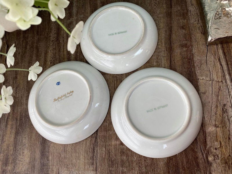 Antique German Porcelain Portrait Pin Dishes - Duckwells