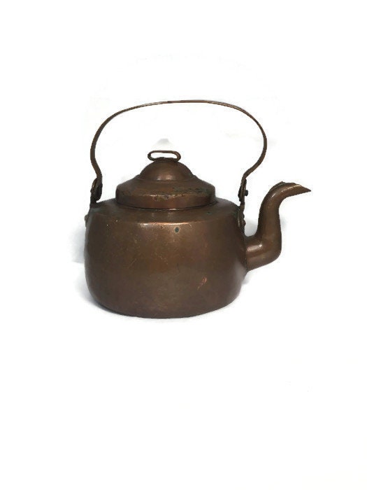 Antique Hand Wrought Copper Tea Kettle - Duckwells