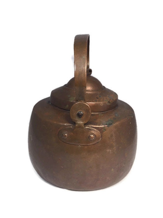 Antique Hand Wrought Copper Tea Kettle - Duckwells