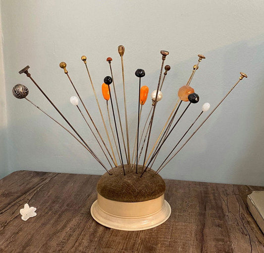 Antique Hatpin Holder and Hatpins - Duckwells