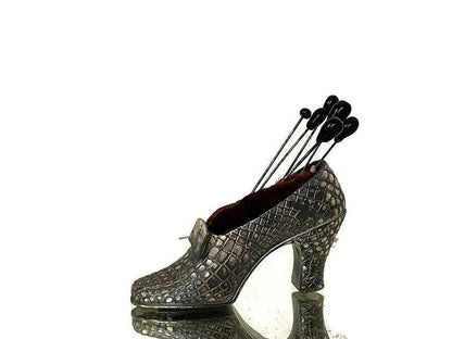 Antique High Heeled Shoe Souvenir Pincushion - Duckwells