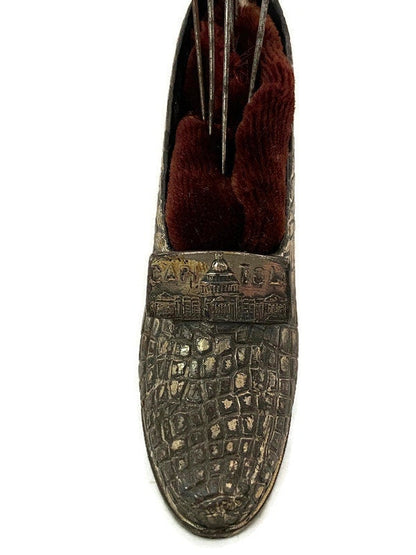 Antique High Heeled Shoe Souvenir Pincushion - Duckwells