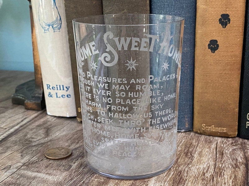 Antique Home Sweet Home Glass Tumbler - Duckwells