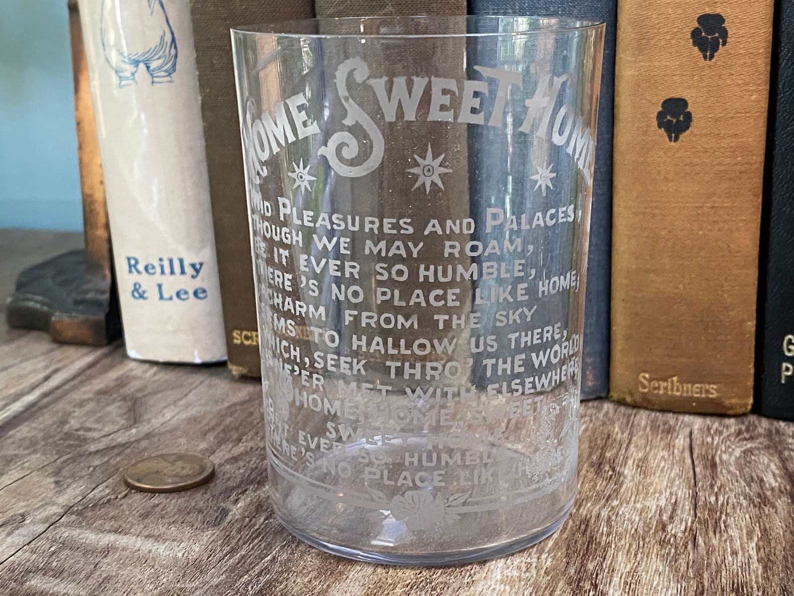 Antique Home Sweet Home Glass Tumbler - Duckwells