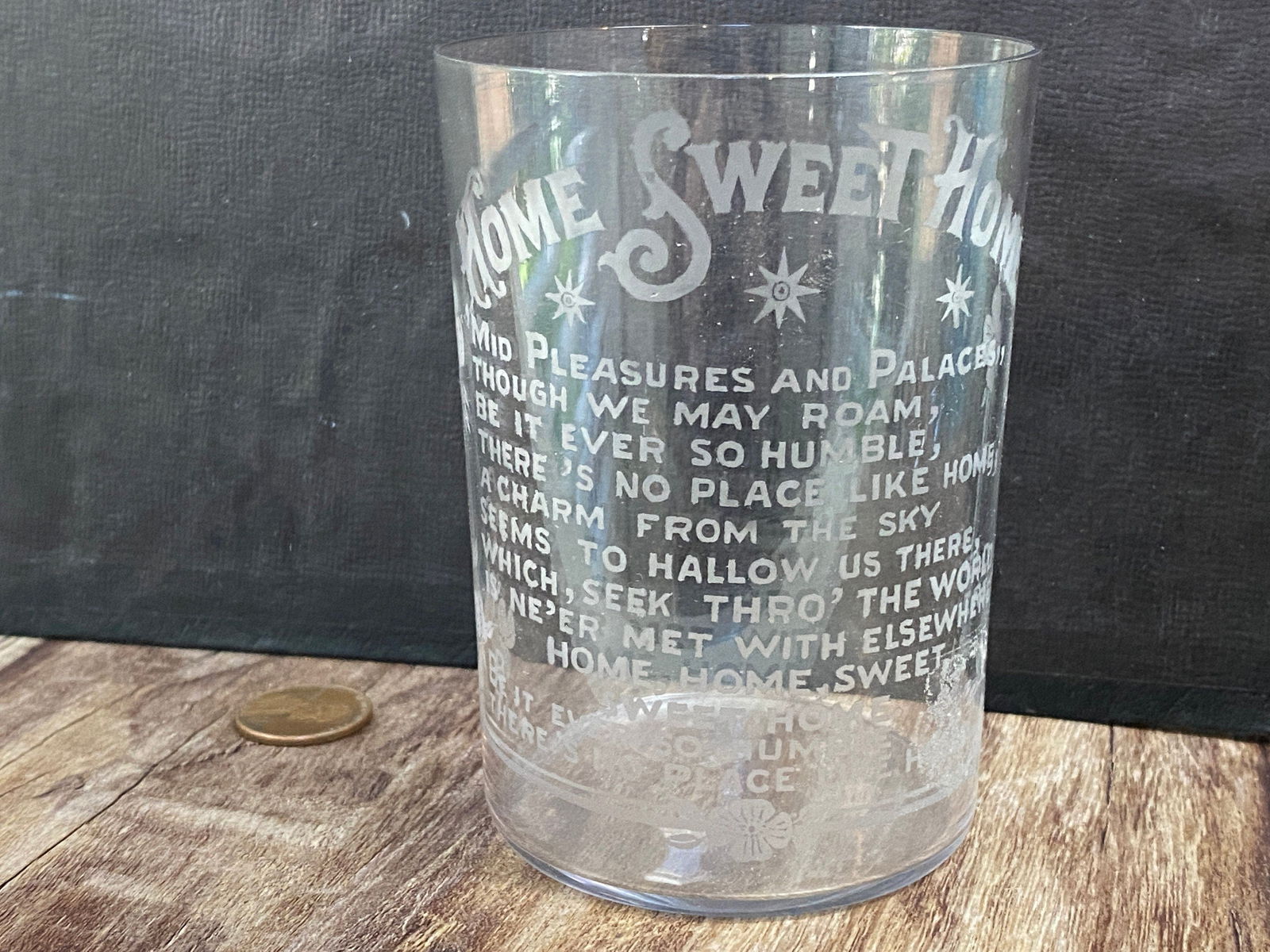 Antique Home Sweet Home Glass Tumbler - Duckwells