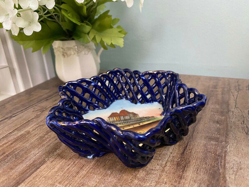 Antique Old Orchard Beach Souvenir Trinket Dish - Duckwells