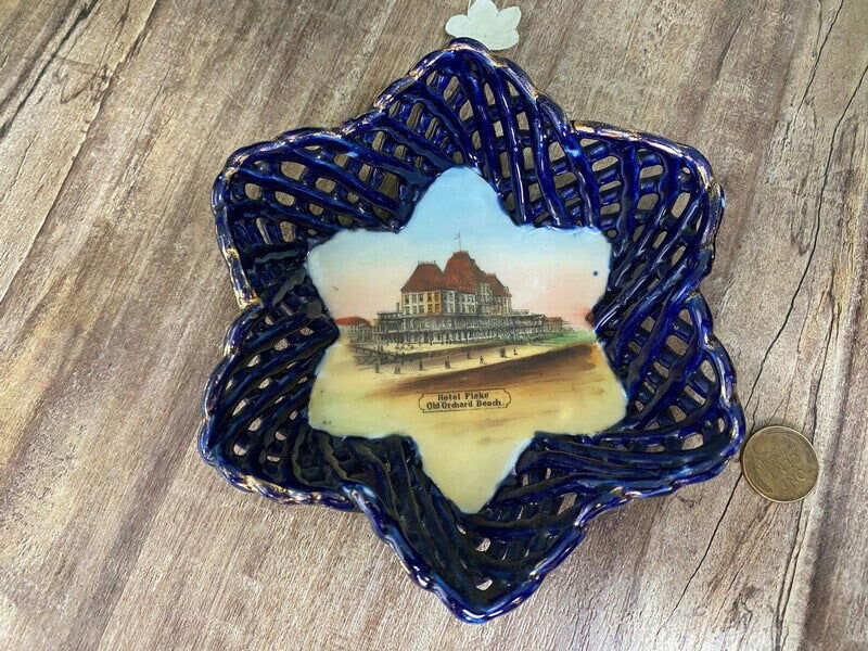 Antique Old Orchard Beach Souvenir Trinket Dish - Duckwells