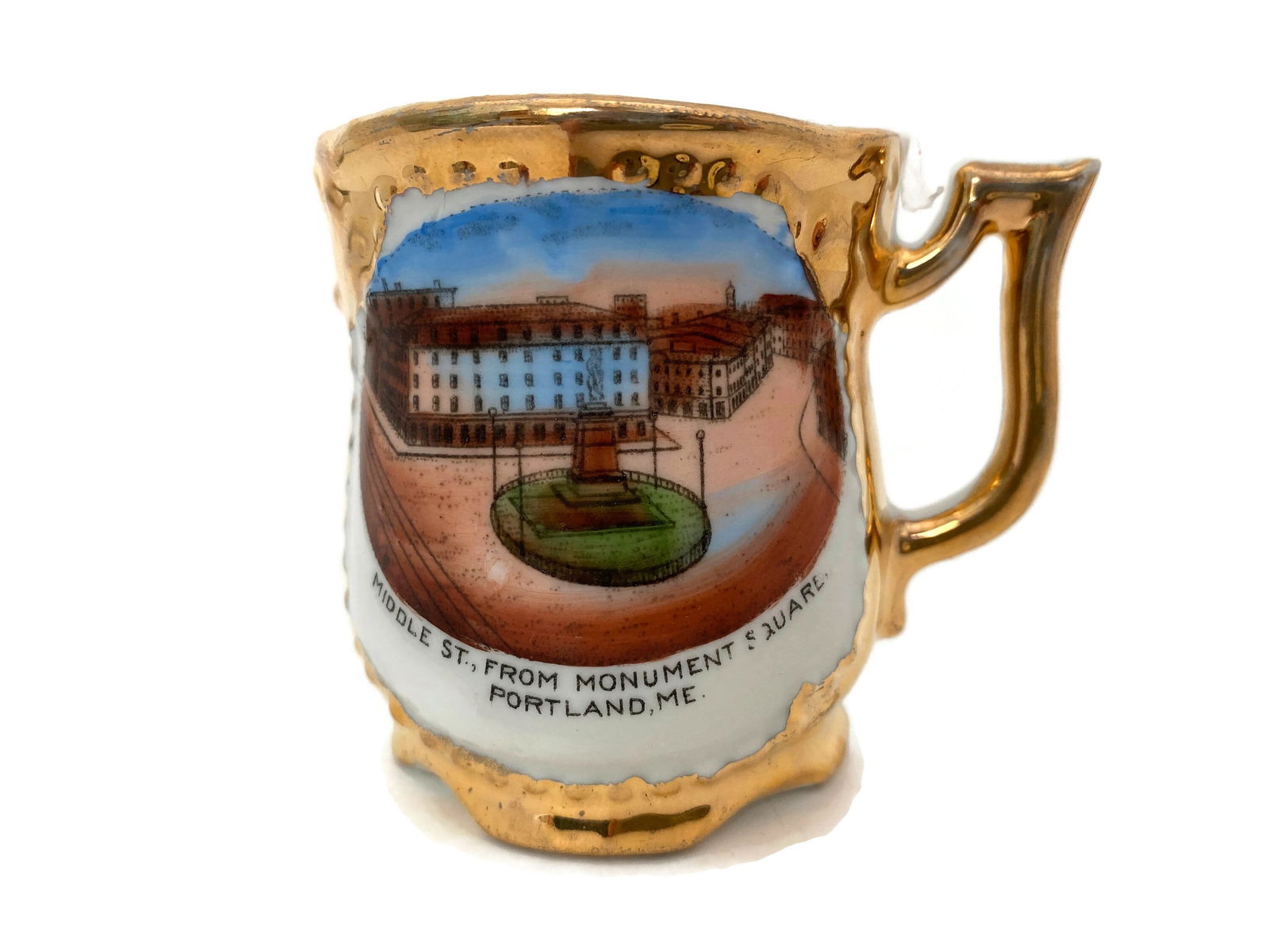 Antique Portland Maine Souvenir German Porcelain Cup - Duckwells