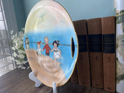Antique Royal Bayreuth Beach Sand Babies Cake Plate - Duckwells