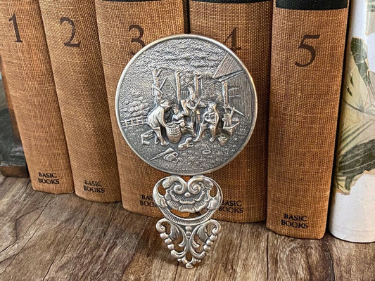 Antique Silverplate Hand Mirror by Hans Jensen Denmark - Duckwells
