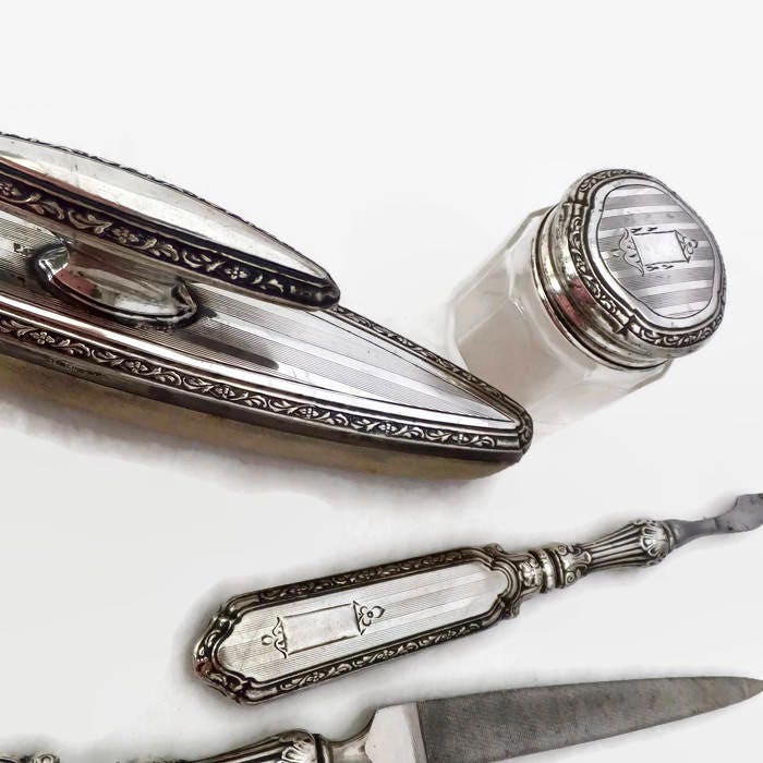 Antique Sterling Dresser Set - Duckwells
