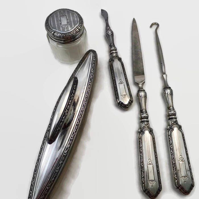 Antique Sterling Dresser Set - Duckwells