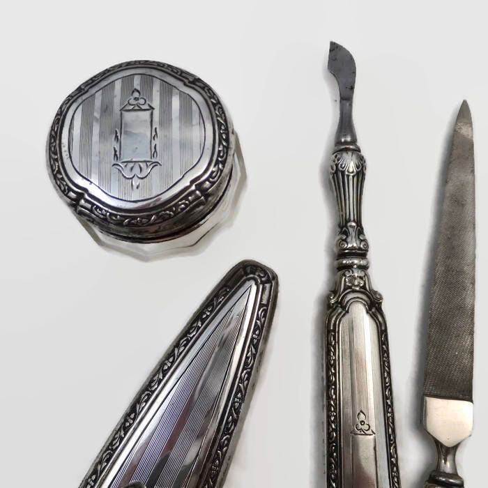 Antique Sterling Dresser Set - Duckwells