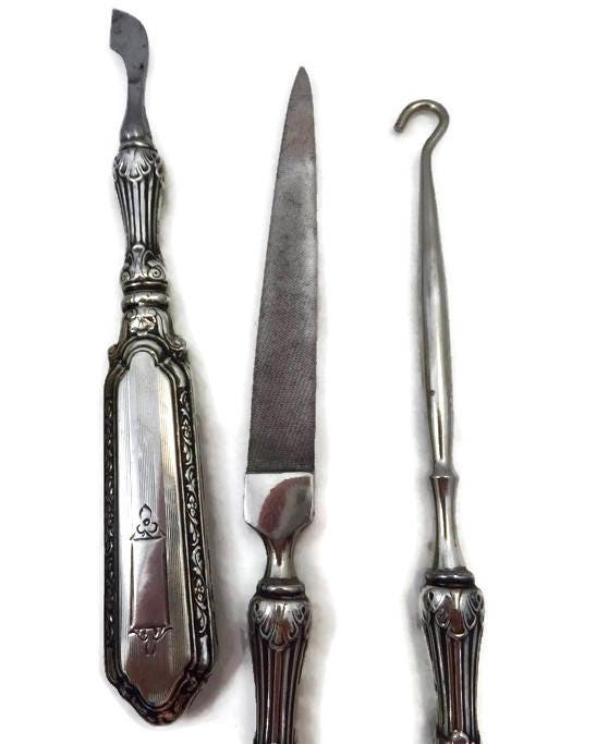 Antique Sterling Dresser Set - Duckwells