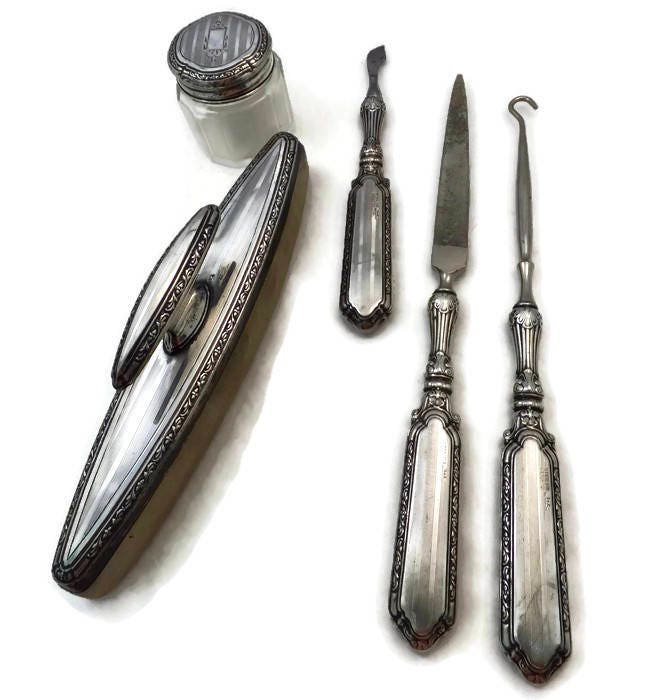 Antique Sterling Dresser Set - Duckwells
