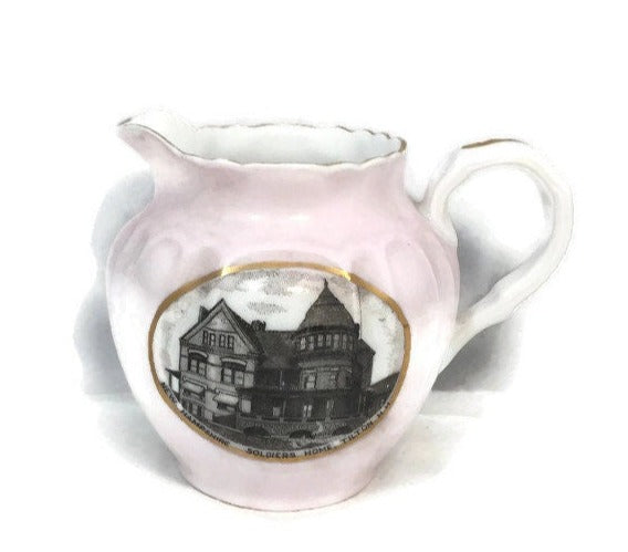 Antique Tilton New Hampshire Soldiers Home Creamer - Duckwells