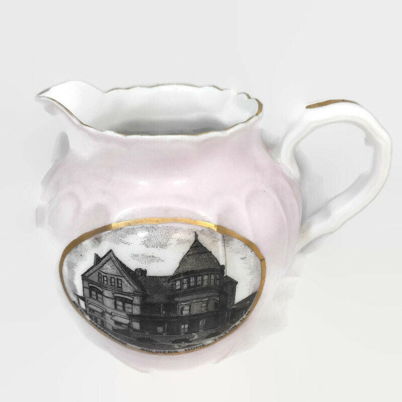 Antique Tilton New Hampshire Soldiers Home Creamer - Duckwells