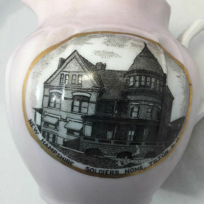 Antique Tilton New Hampshire Soldiers Home Creamer - Duckwells