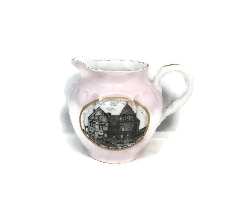 Antique Tilton New Hampshire Soldiers Home Creamer - Duckwells