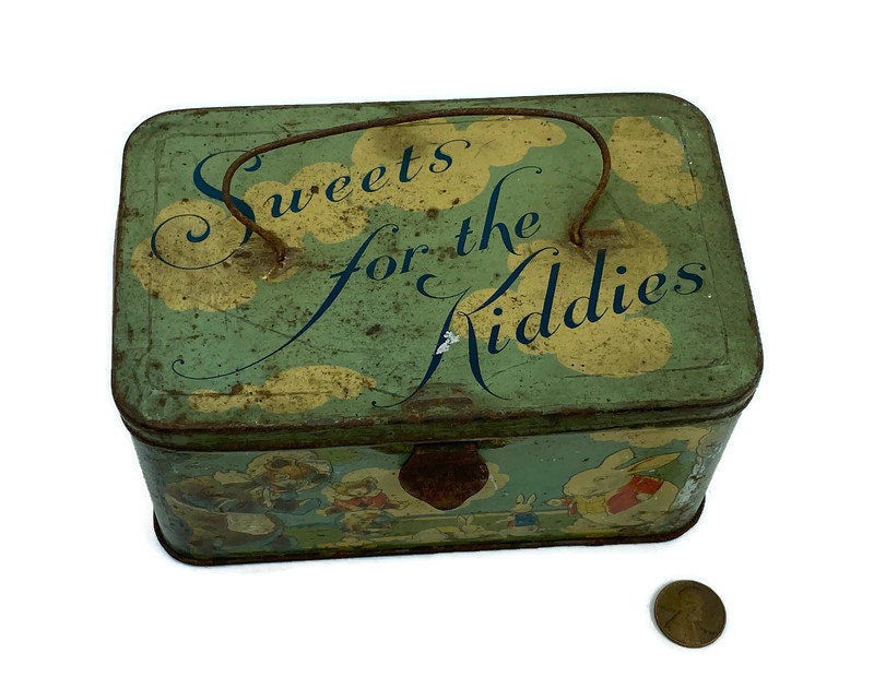 Antique Tin Litho Sweets for the Kiddies - Duckwells
