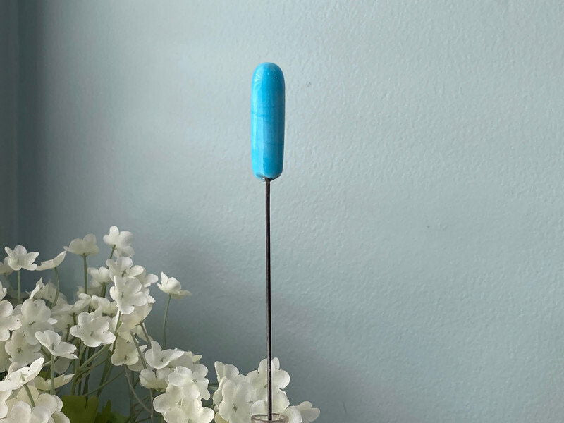 Antique Turquoise Glass Hat Pin - Duckwells