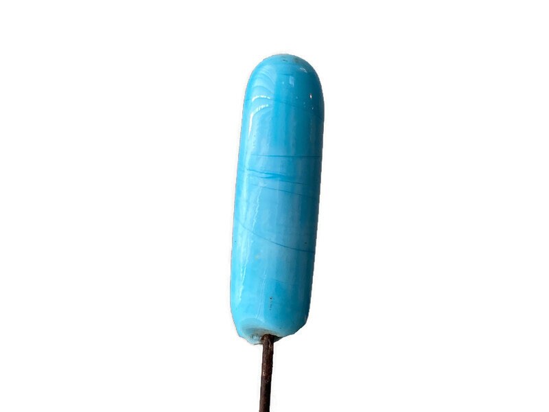 Antique Turquoise Glass Hat Pin - Duckwells