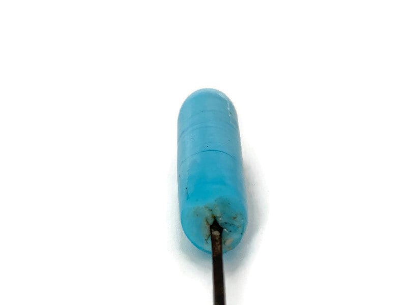 Antique Turquoise Glass Hat Pin - Duckwells
