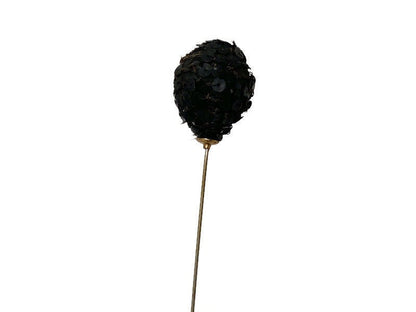 Antique Victorian Black Sequined Hatpin - Duckwells