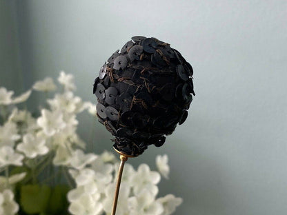 Antique Victorian Black Sequined Hatpin - Duckwells