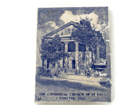 Antique Wedgwood Tile - The Cathedral Church of St. Paul at Duckwells