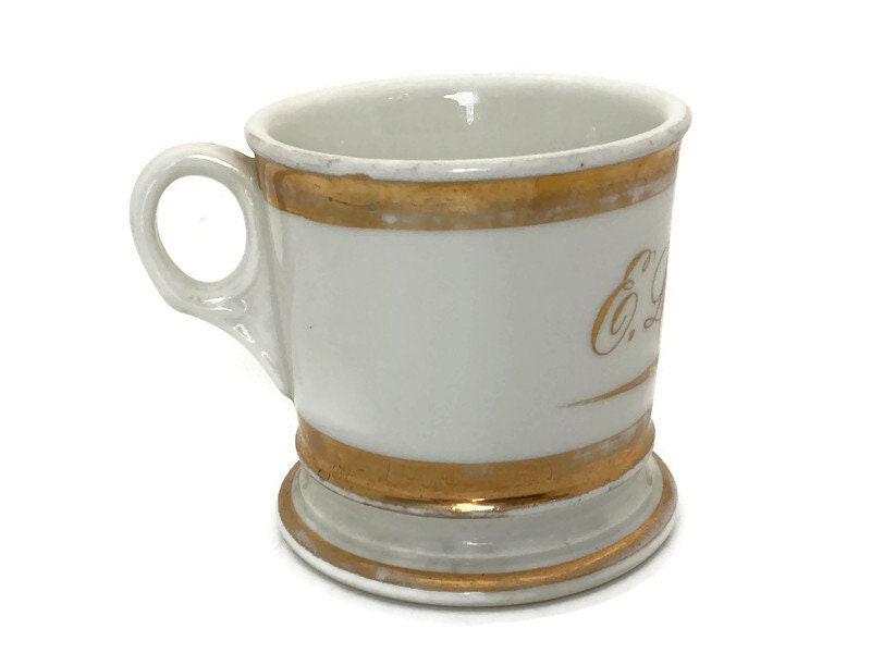 Antique White Limoges France Shaving Cup - Duckwells