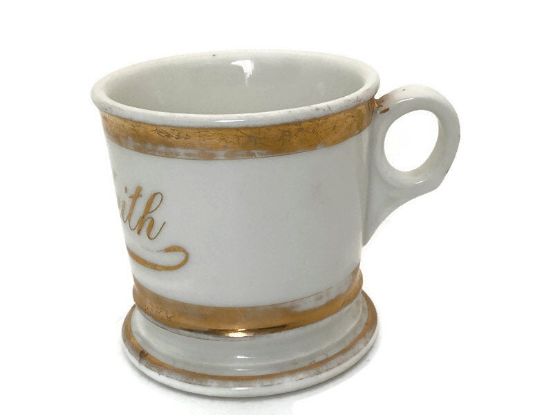 Antique White Limoges France Shaving Cup - Duckwells
