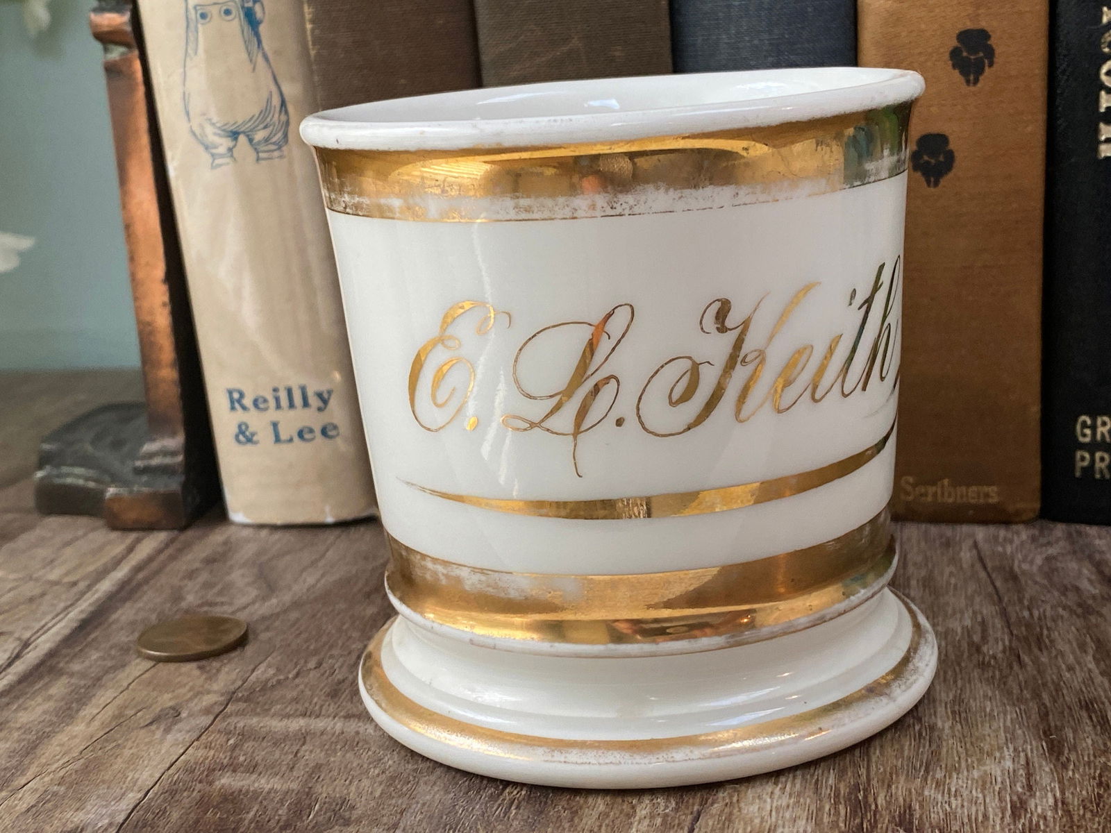 Antique White Limoges France Shaving Cup - Duckwells