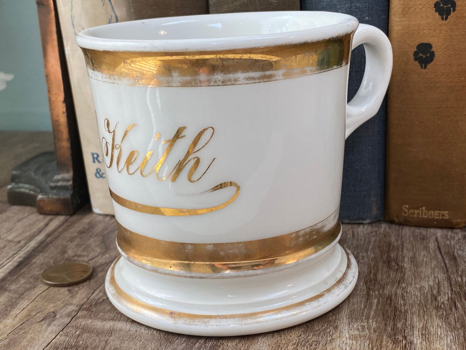 Antique White Limoges France Shaving Cup - Duckwells