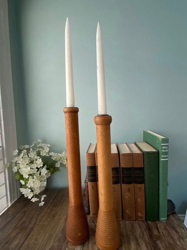 Antique Wood Textile Mill Bobbin Spools - Duckwells