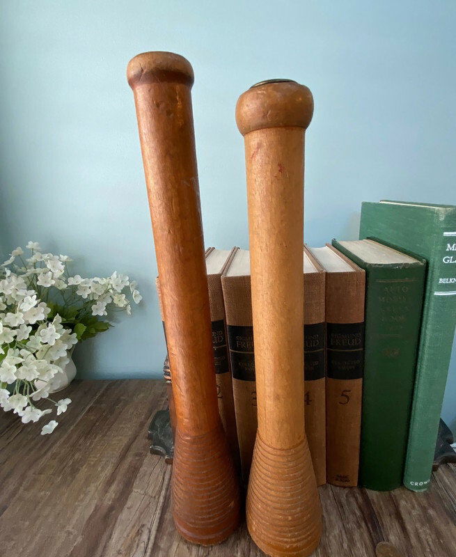 Antique Wood Textile Mill Bobbin Spools - Duckwells