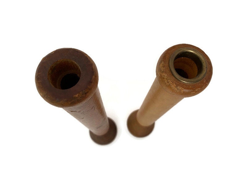 Antique Wood Textile Mill Bobbin Spools - Duckwells