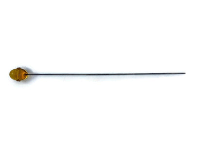Antique Yellow Glass Faceted Hat Pin - Duckwells