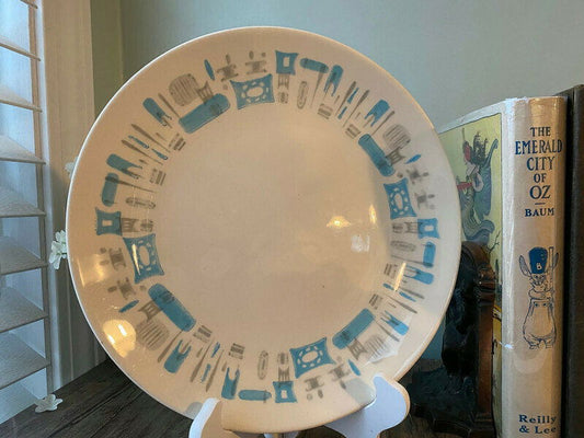 Mid Century Blue Heaven Dinner Plateby Royal China - Duckwells